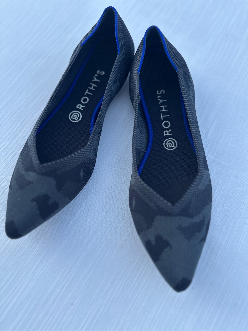 Rothy's The Point Grey Camo Pointed Toe Flats Size 8